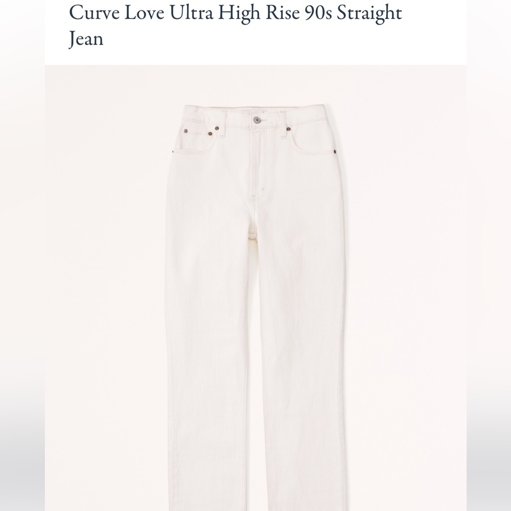 Abercrombie & Fitch the 90’s strait ultra high rise cream denim